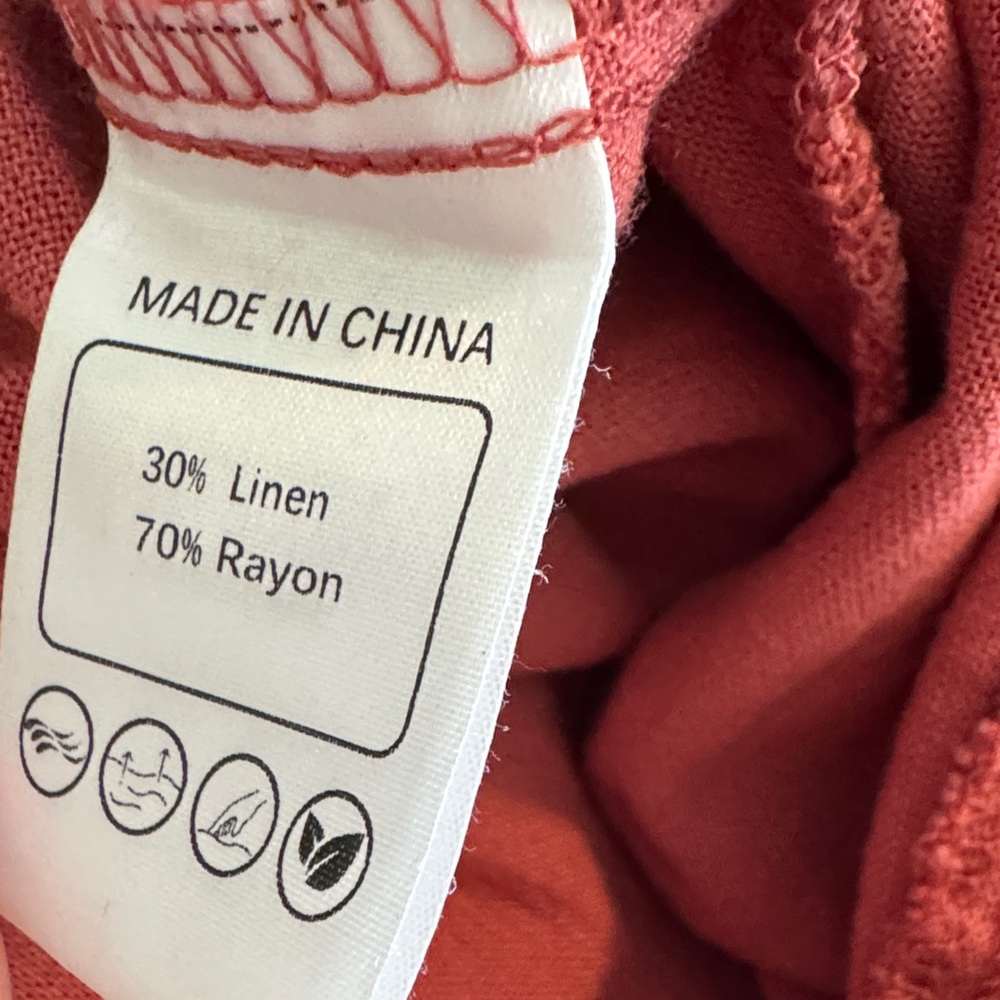 Tarse burnt Red Ruffle linen Pants - Picture 2 of 5